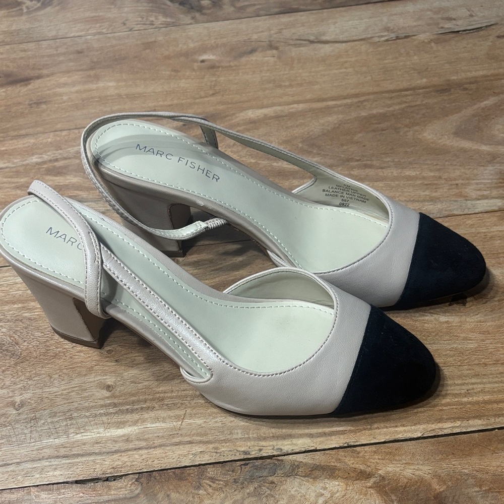 Marc Fisher Women's Two-Tone Slingback Heels
